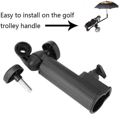 Golf Accessories, Golf Umbrella Holder, Golf Umbrella Holder for Trolley, Adjustable Anti-Fall Black Umbrella Stand Attachment Deluxe Cart Umbrella Holder for Golf Push Cart Handles