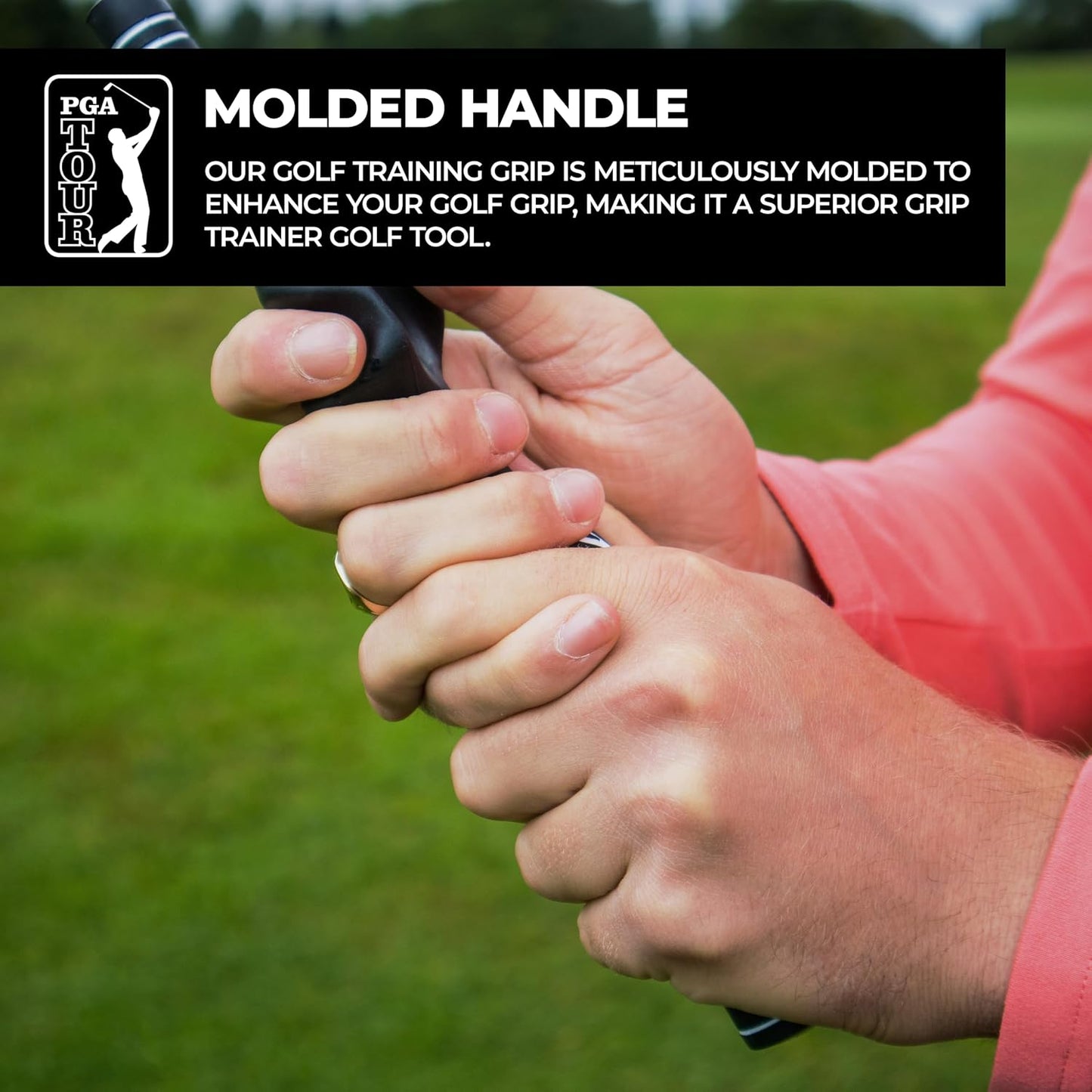 Golf Grip Training Aid - Golf Swing Trainer with Adjustable Weights, Pre Bent Stainless Steel Shaft, Moulded Handle - Develop Swing Speed, Improve Golf Swing, Right Handed Golfers