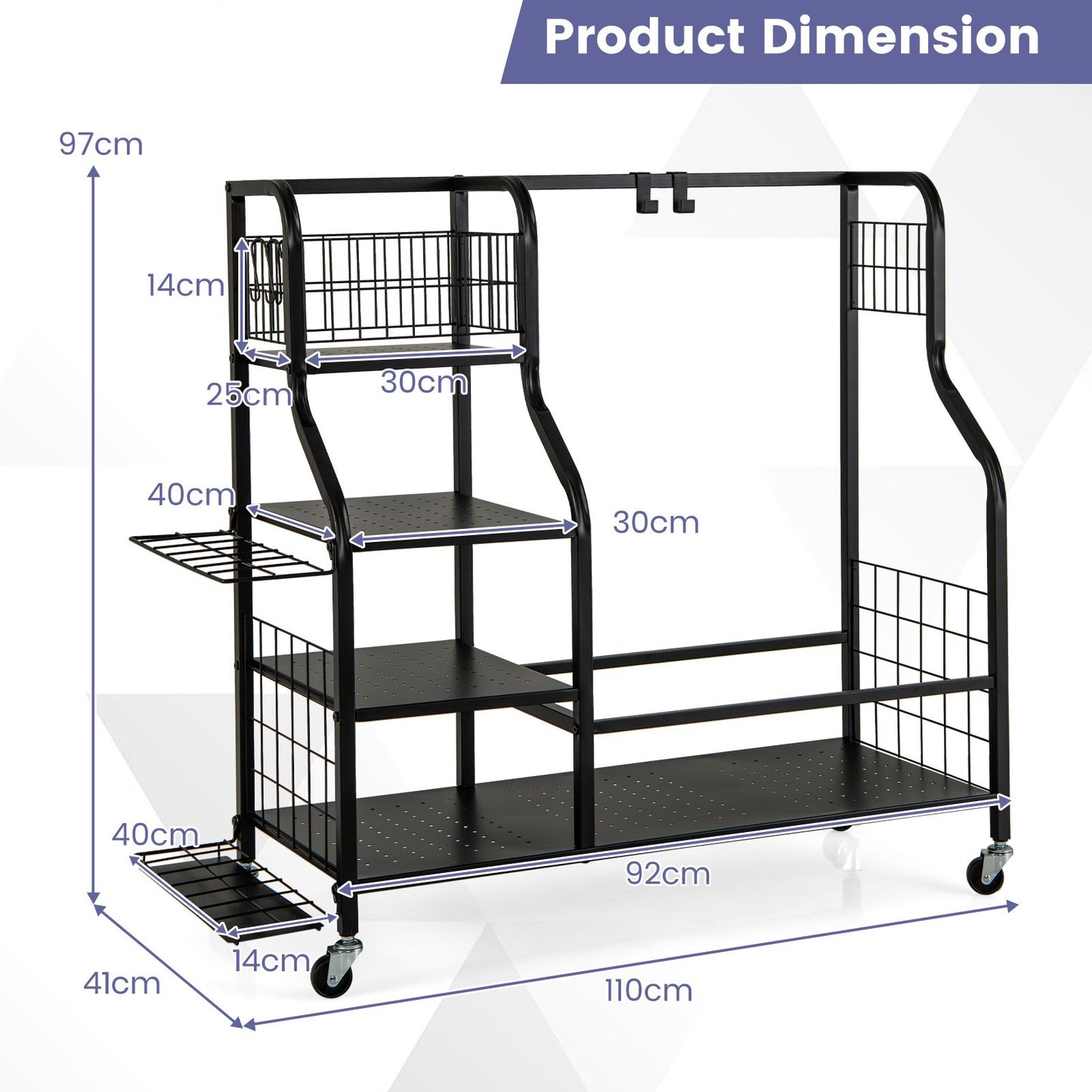 5-In-1 Golf Bag Storage Organizer with Storage Basket