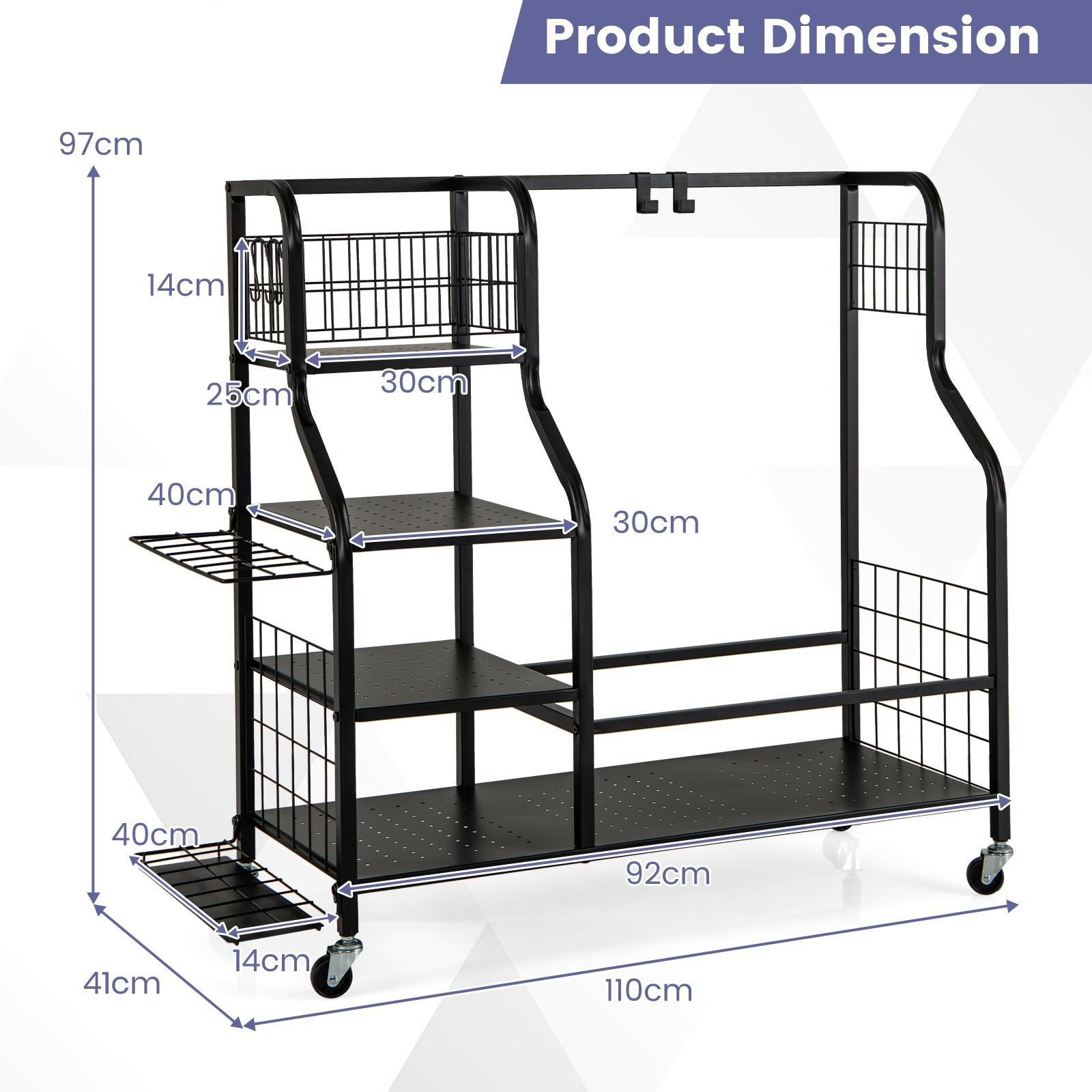 5-In-1 Golf Bag Storage Organizer with Storage Basket
