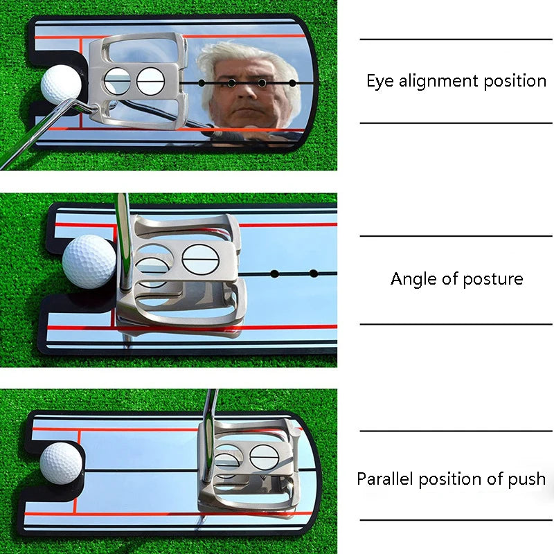 Golf Putting Alignment Mirror Eye Line Practice Golf Swing Training Aids Golf Practice Putter Mirror Golf Swing Trainer