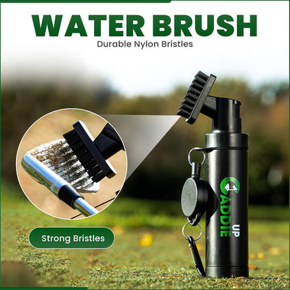 Golf Club Cleaner Brush with Retractable Cable & Water Spraying Golf Brush | All-In-One Brush Head, Mist Water Spray Holds 150Ml, 75Cm Retractable Cable, Strong Bristles, Durable Material, Golf Gifts.