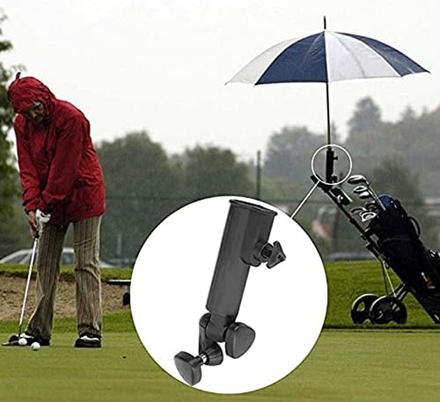 Golf Accessories, Golf Umbrella Holder, Golf Umbrella Holder for Trolley, Adjustable Anti-Fall Black Umbrella Stand Attachment Deluxe Cart Umbrella Holder for Golf Push Cart Handles
