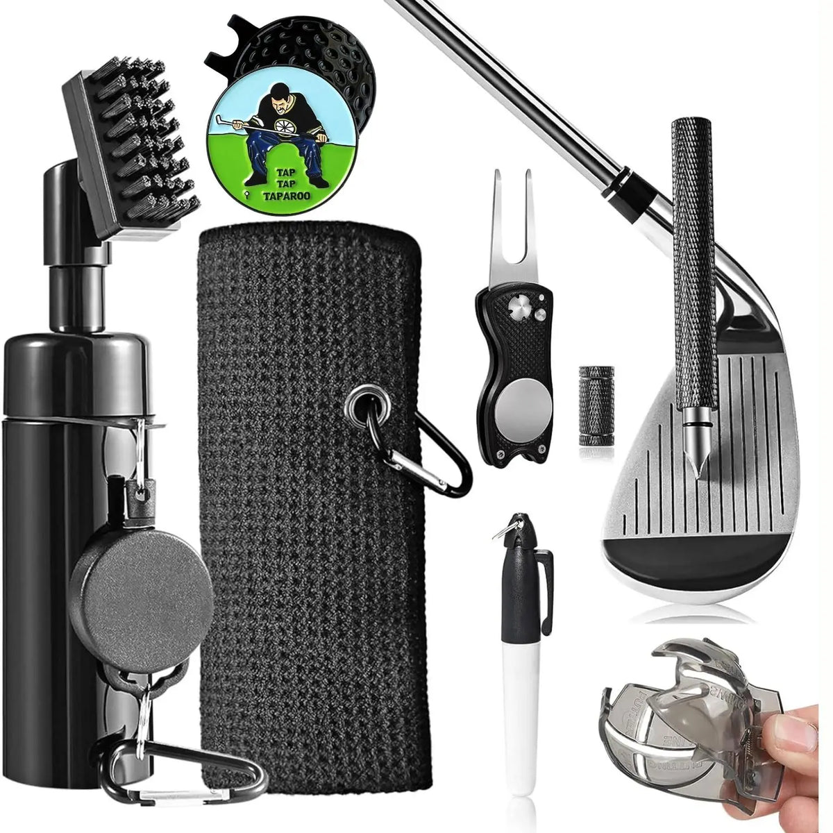 Ultimate Golf Club Cleaning Kit: Keep Your Clubs in Pristine Condition with Cleaner, Towel, Repair Tool, Sharpener, and Alignment Kit