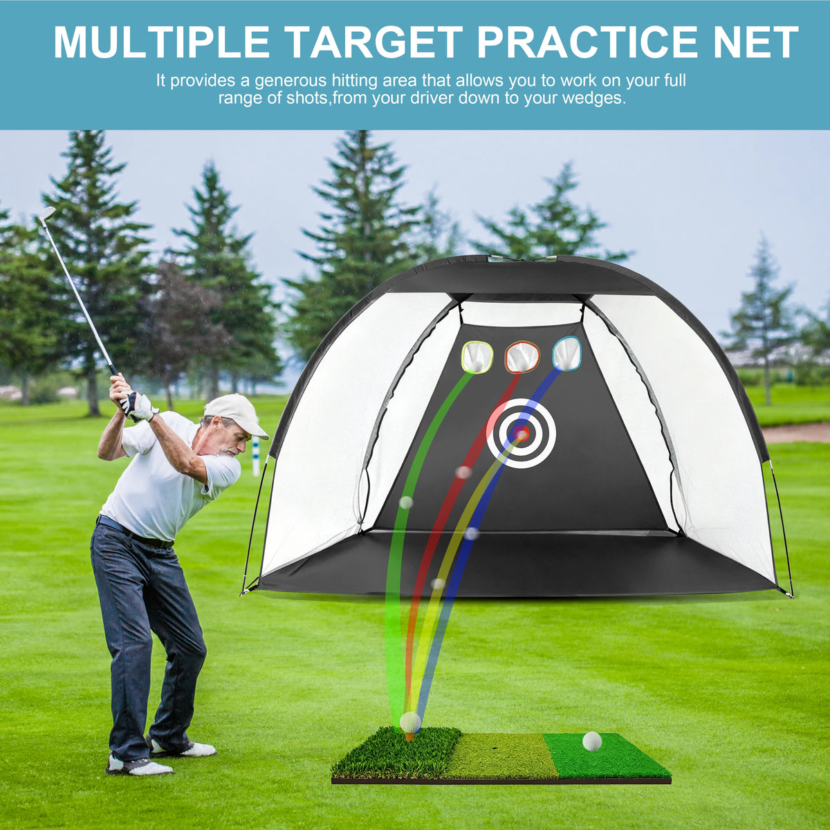 Golf Practice Net and Hitting Mat - Perfect for Chipping and Swing Mastery!