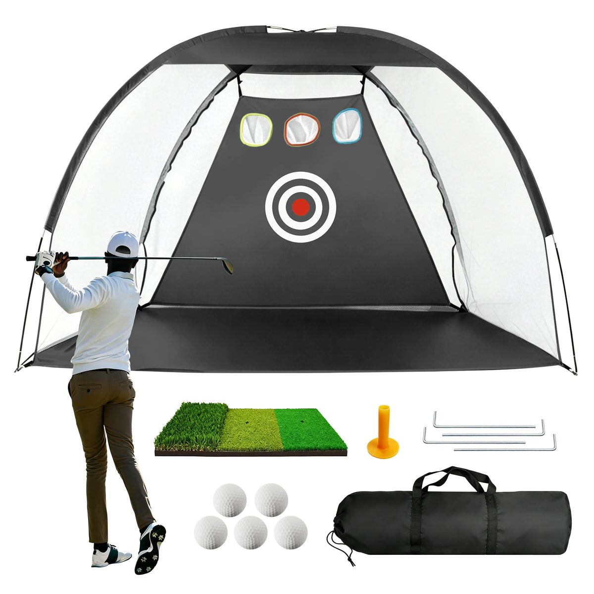 Golf Practice Net and Hitting Mat - Perfect for Chipping and Swing Mastery!
