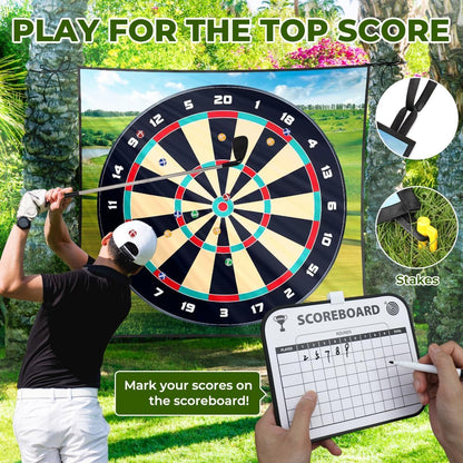 Golf Chipping Game Set, Sticky Golf/Dart Practice Hitting Mats for Indoor Outdoor, Golf Training Aid Equipment with 20 Golf Balls and 10 Darts, Suitable for Golf Lovers and Beginners