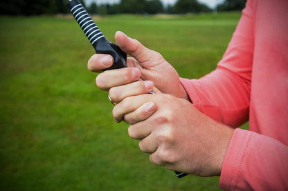 Golf Grip Training Aid - Golf Swing Trainer with Adjustable Weights, Pre Bent Stainless Steel Shaft, Moulded Handle - Develop Swing Speed, Improve Golf Swing, Right Handed Golfers