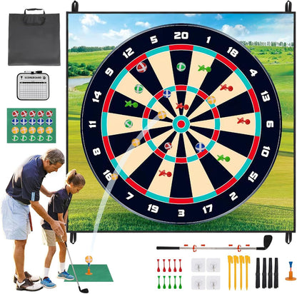 Golf Chipping Game Set, Sticky Golf/Dart Practice Hitting Mats for Indoor Outdoor, Golf Training Aid Equipment with 20 Golf Balls and 10 Darts, Suitable for Golf Lovers and Beginners