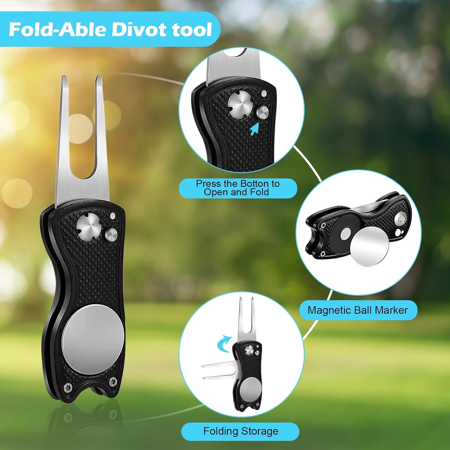 Golf Accessories Golf Club Cleaner Brush with Water Spray Bottle Golf Groove Cleaner Microfiber for Golf Bags with Retractable Clip Golf Towel Kit Golf Present for Men